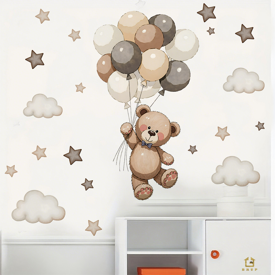 Stiker Dinding Beruang Teddy y - Baby Nursery Products ulasan dan harga