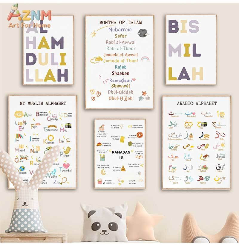 Islam Muslim Nabi Alfabet Arab - Baby Nursery Posters ulasan dan harga
