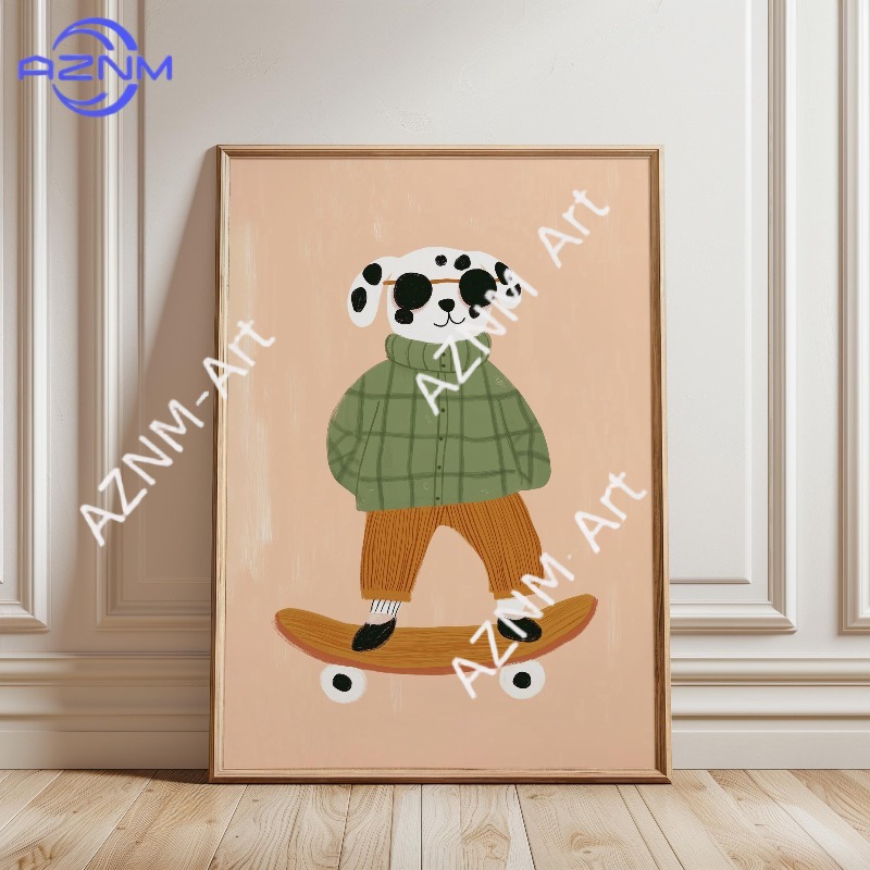 1 Buah Poster Skateboard Hewan - Baby Nursery Posters ulasan dan harga