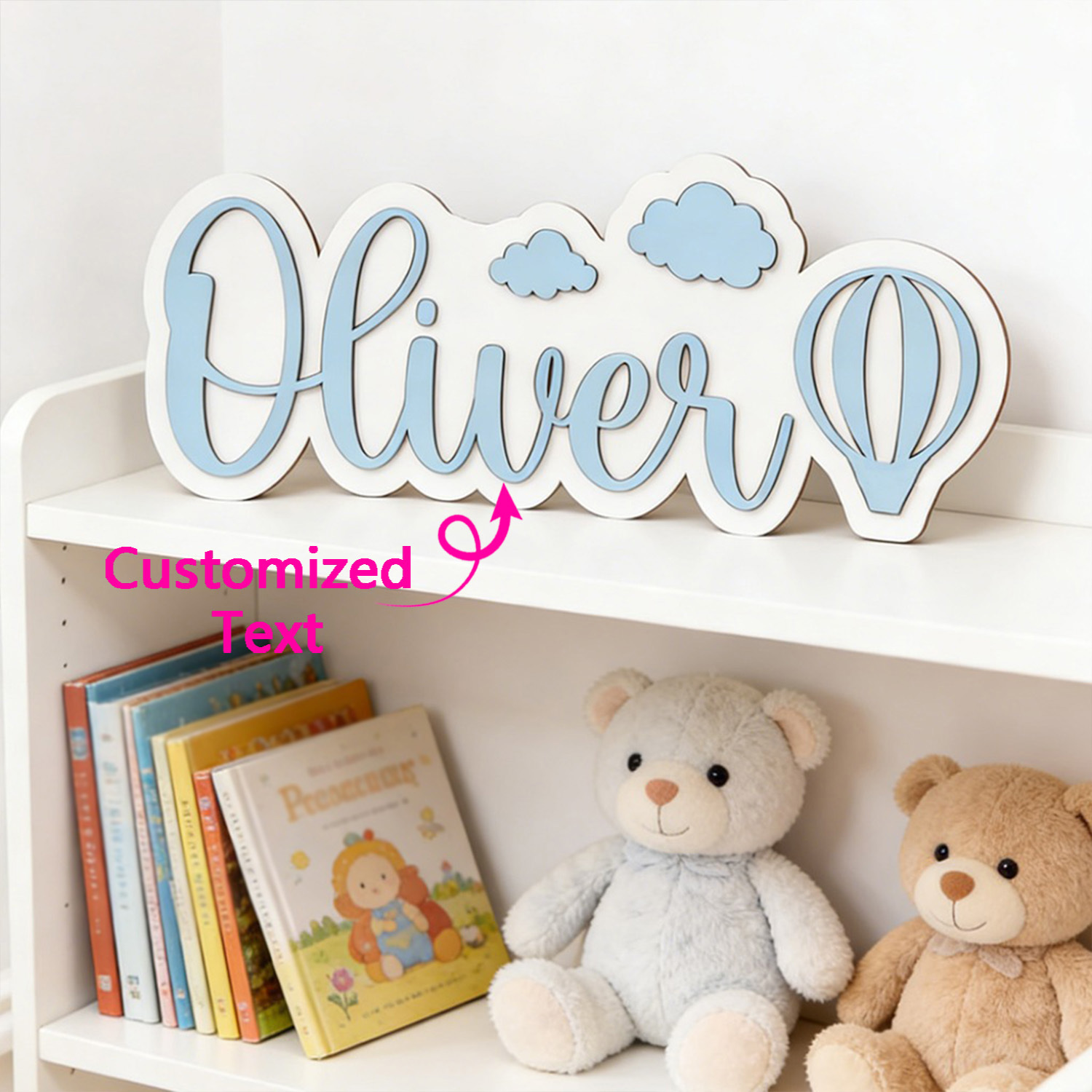 Papan Nama Kamar Balon Udara P - Baby Nursery Decorations ulasan dan harga