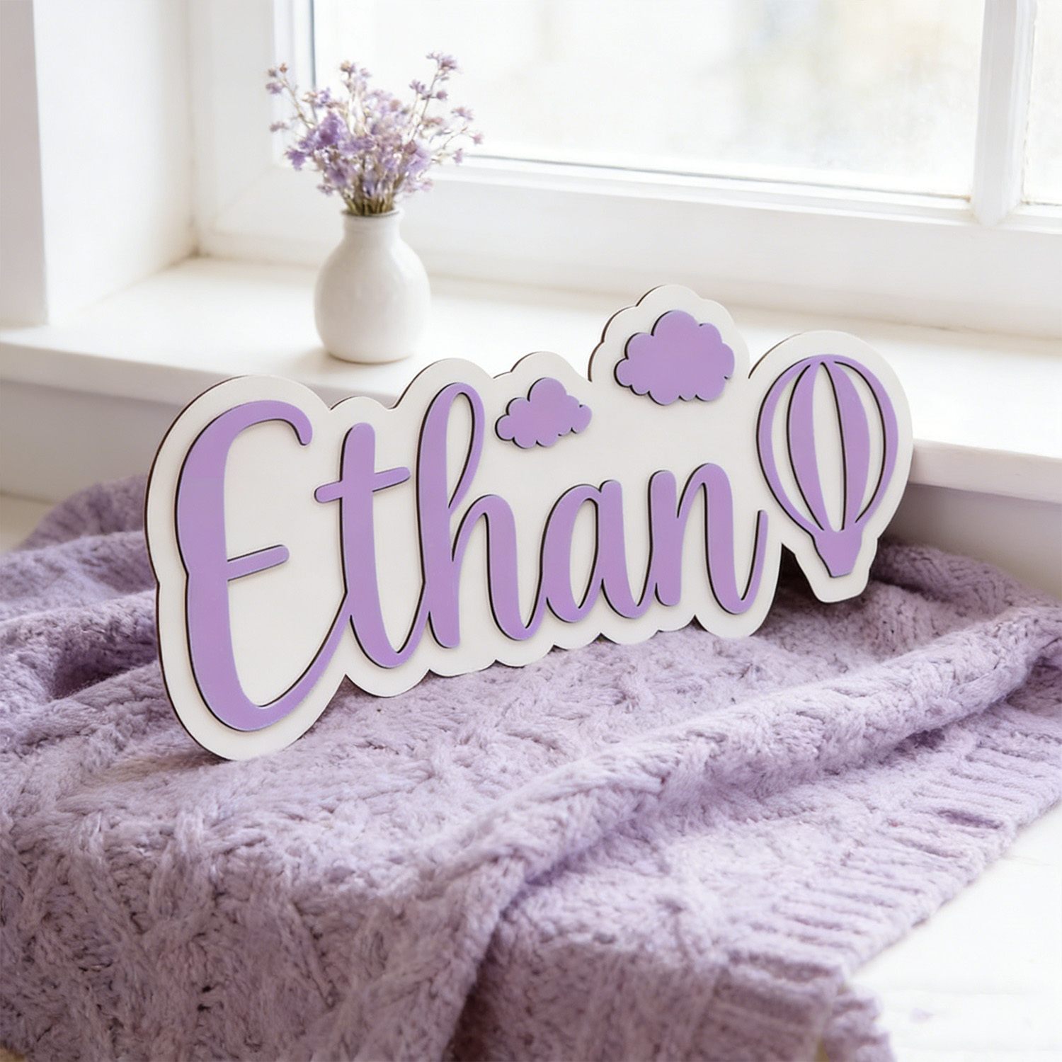 Papan Nama Kamar Balon Udara P - Baby Nursery Decorations ulasan dan harga