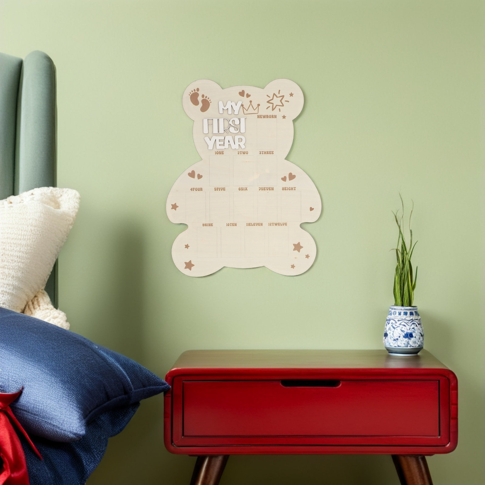 Papan Foto Bayi dari Kayu, Bin - Baby Nursery Picture Frames ulasan dan harga