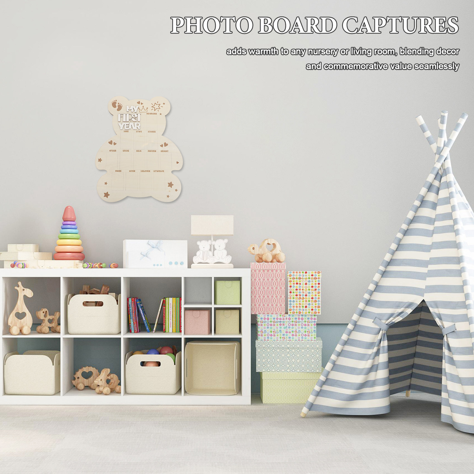 Papan Foto Bayi dari Kayu, Bin - Baby Nursery Picture Frames ulasan dan harga