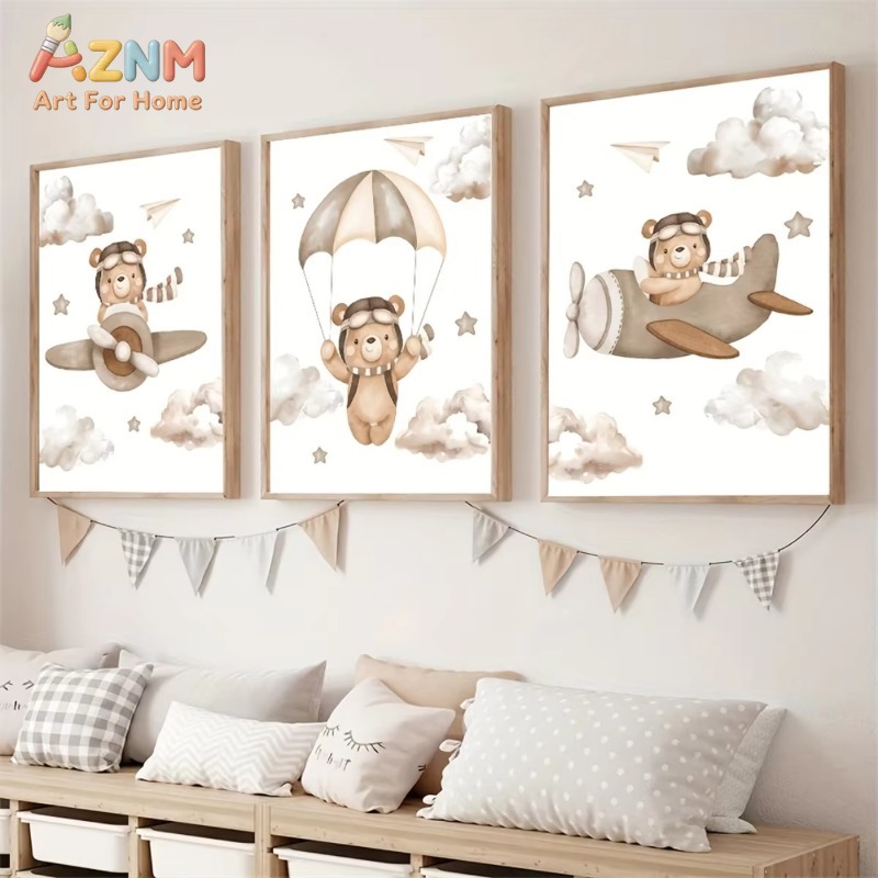 3 buah Hiasan Dinding Kanvas B - Baby Nursery Picture Frames ulasan dan harga