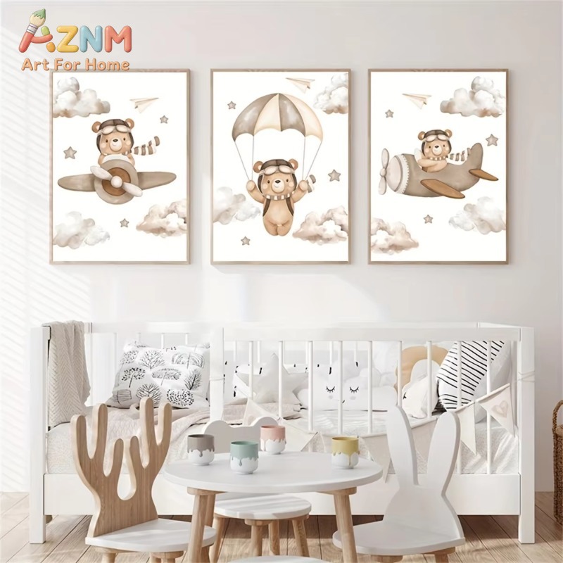3 buah Hiasan Dinding Kanvas B - Baby Nursery Picture Frames ulasan dan harga