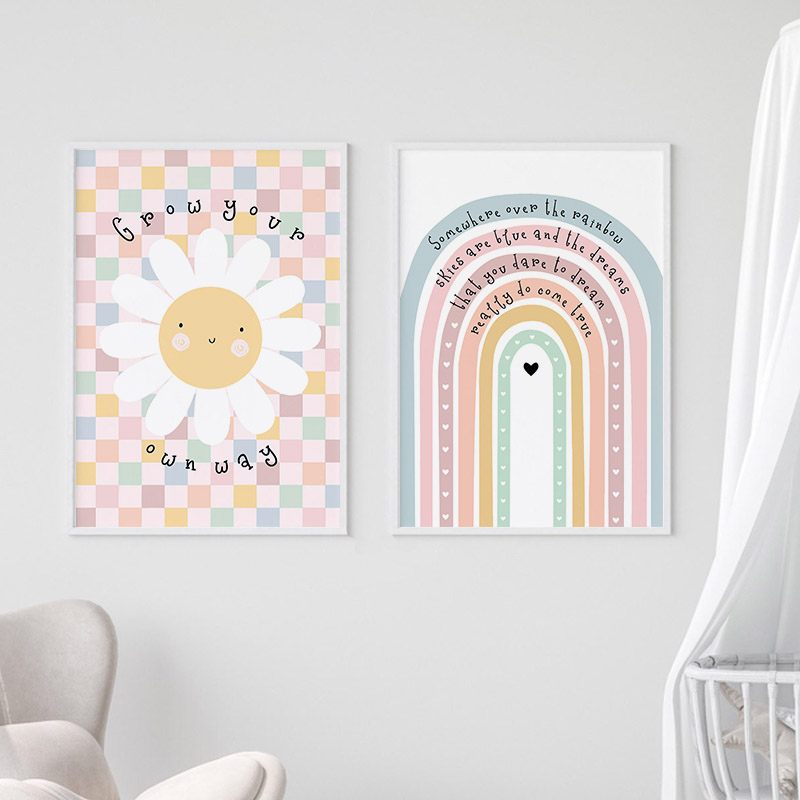 Bunga matahari awan pelangi ha - Baby Nursery Posters ulasan dan harga