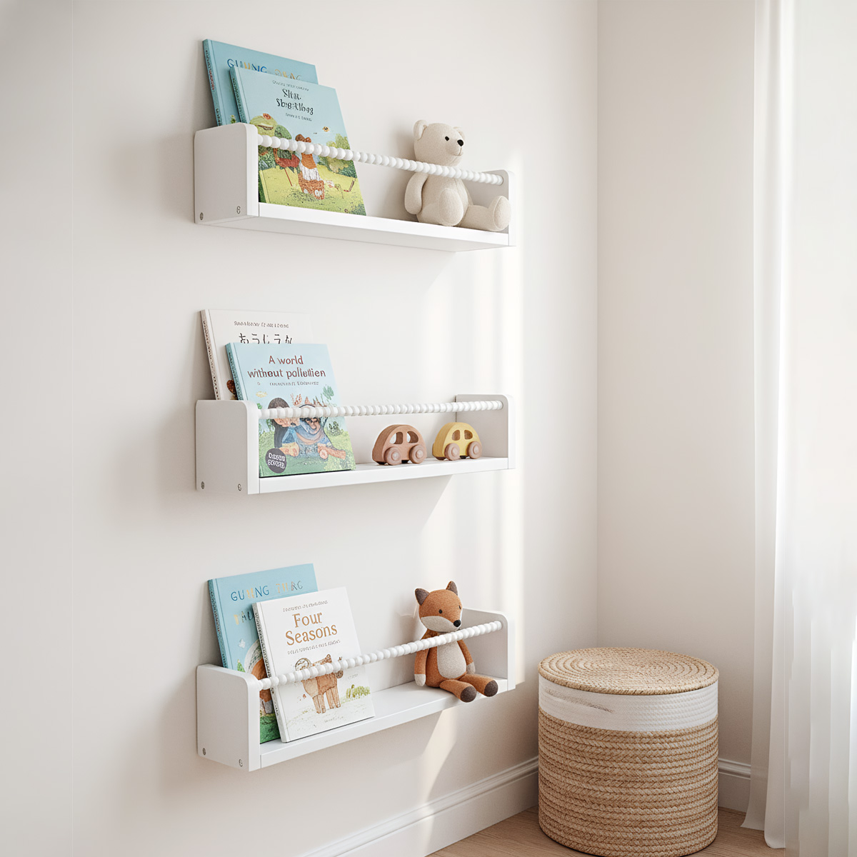 Rak Buku Kayu untuk Kamar Bayi - Baby Nursery Bookshelf ulasan dan harga