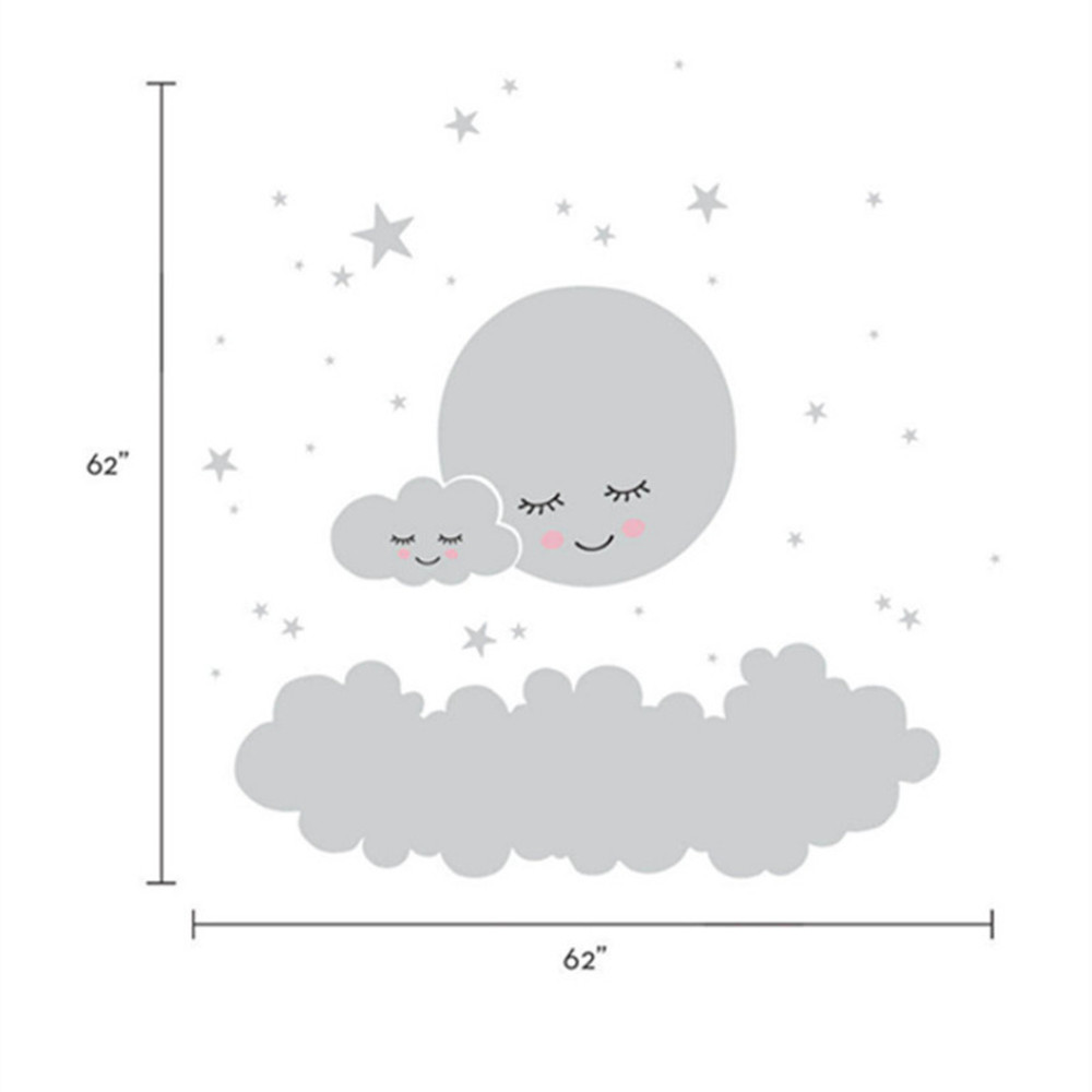 Stiker Dinding Bintang Bulan Y - Baby Nursery Vinyl Wall Stickers ulasan dan harga